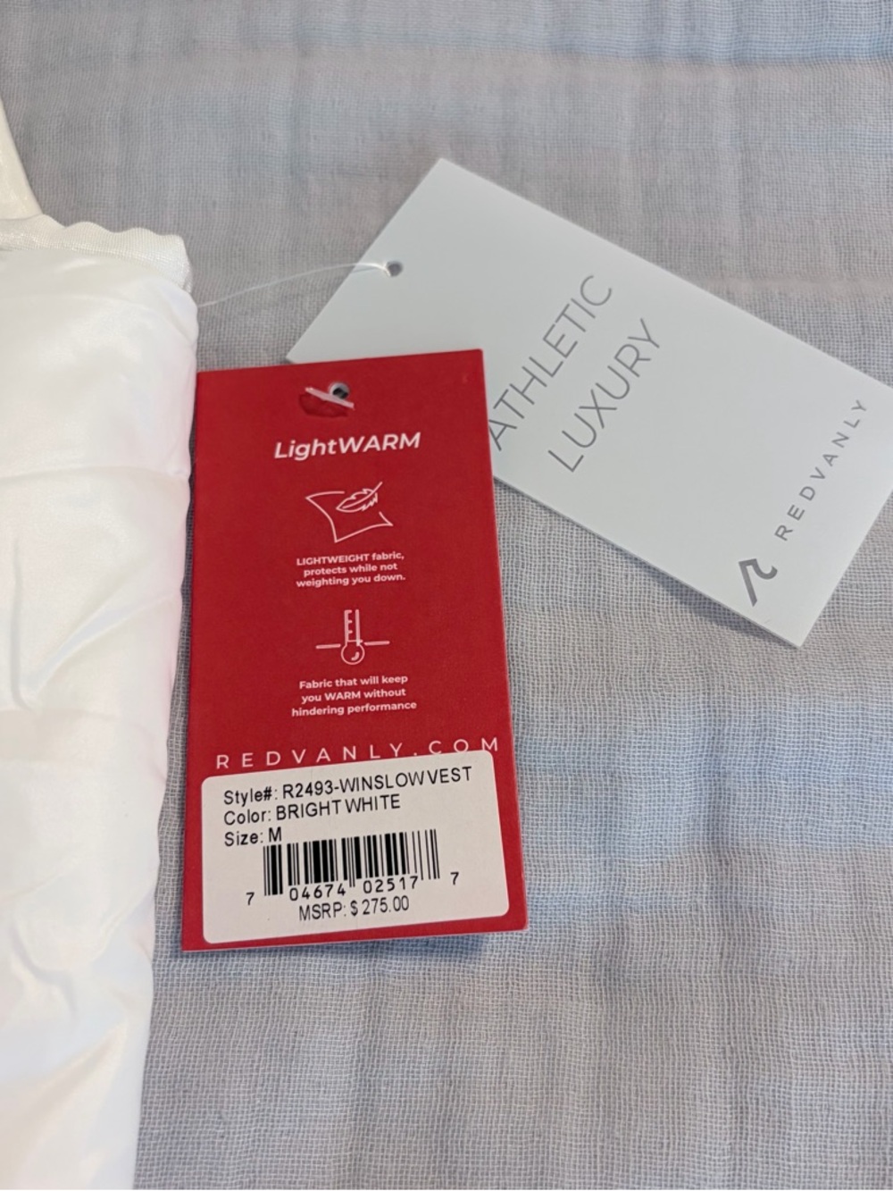 Redvanly Men's White Quilted Packable Puffer Vest White NEW - Picture 7 of 9